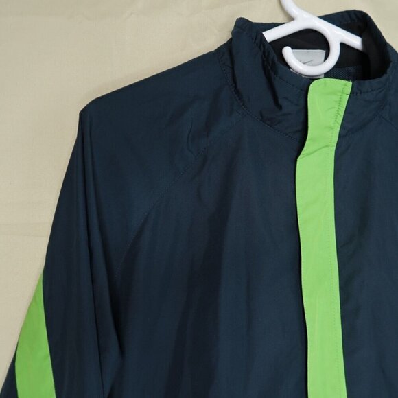 Vintage Y2K Nike MMIV Windbreaker Jacket Full Zip Navy Blue Green Women's Medium - Picture 2 of 14